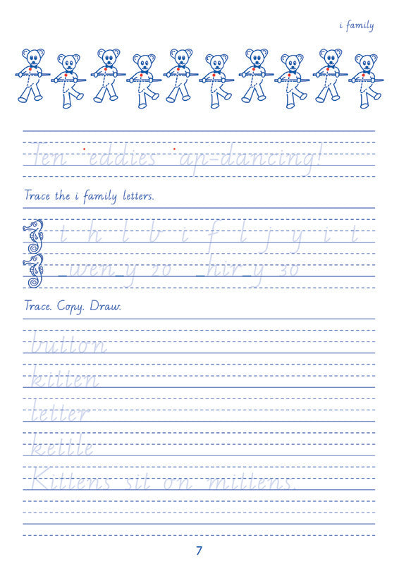 Sample interior page from the Targeting Handwriting WA Year 2 Student Book showing WA Modern Cursive practice activities