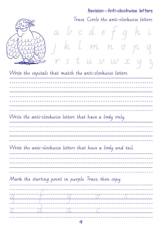 Sample interior page from the Targeting Handwriting WA Year 3 Student Book showing WA Modern Cursive practice activities