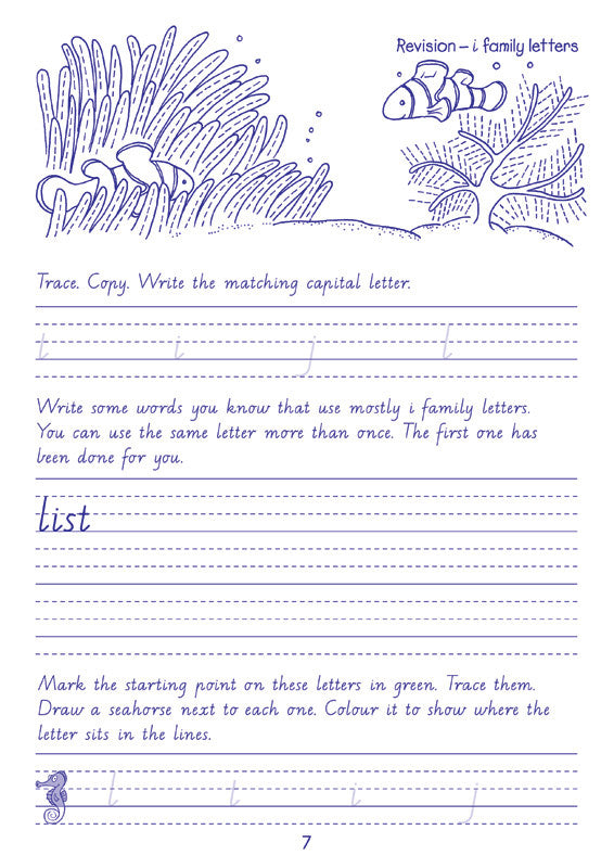 Sample interior page from the Targeting Handwriting WA Year 3 Student Book showing WA Modern Cursive practice activities