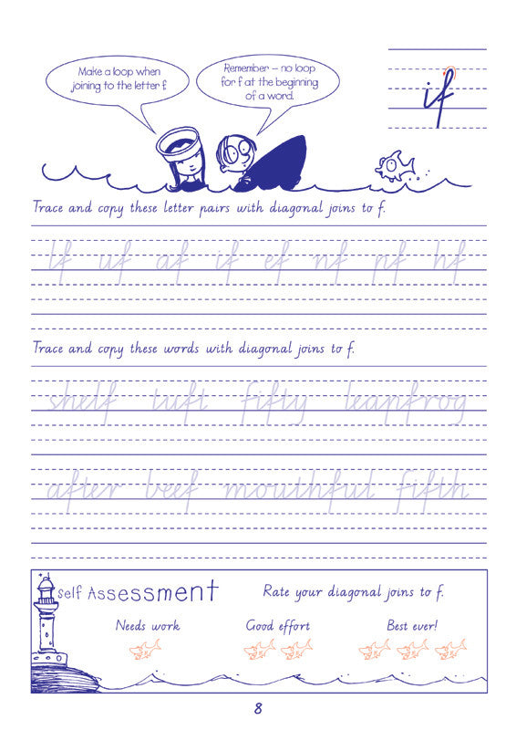 Sample inside page from the Targeting Handwriting WA Year 4 Student Book, taken from the publisher product gallery