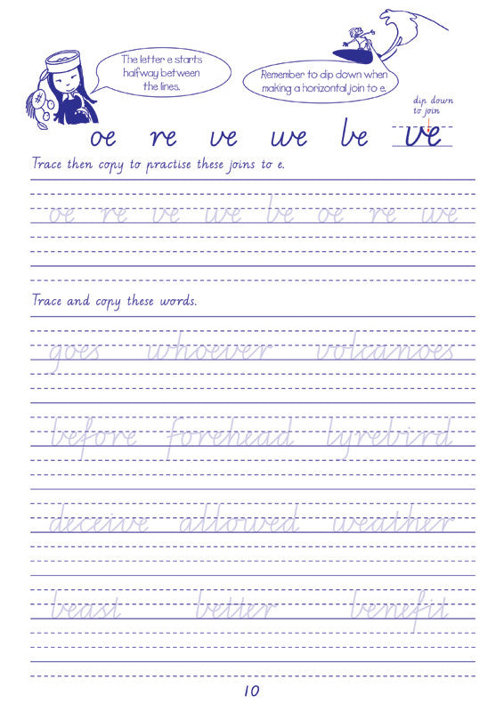Sample inside page from the Targeting Handwriting WA Year 4 Student Book, taken from the publisher product gallery