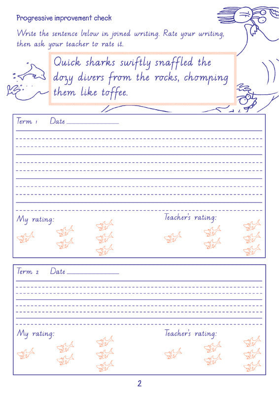 Sample inside page from the Targeting Handwriting WA Year 4 Student Book, taken from the publisher product gallery