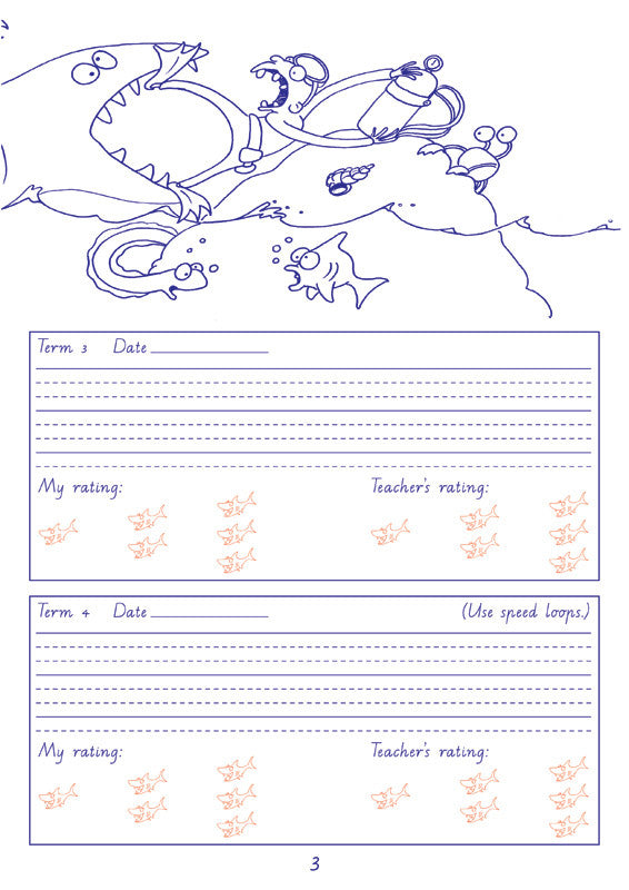 Sample inside page from the Targeting Handwriting WA Year 4 Student Book, taken from the publisher product gallery