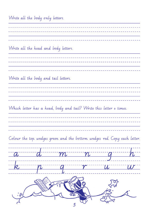 Sample inside page from the Targeting Handwriting WA Year 4 Student Book, taken from the publisher product gallery