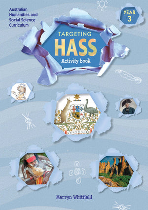 Front cover of Targeting HASS Activity Book Year 3 from Pascal Press, the main product image on the publisher page