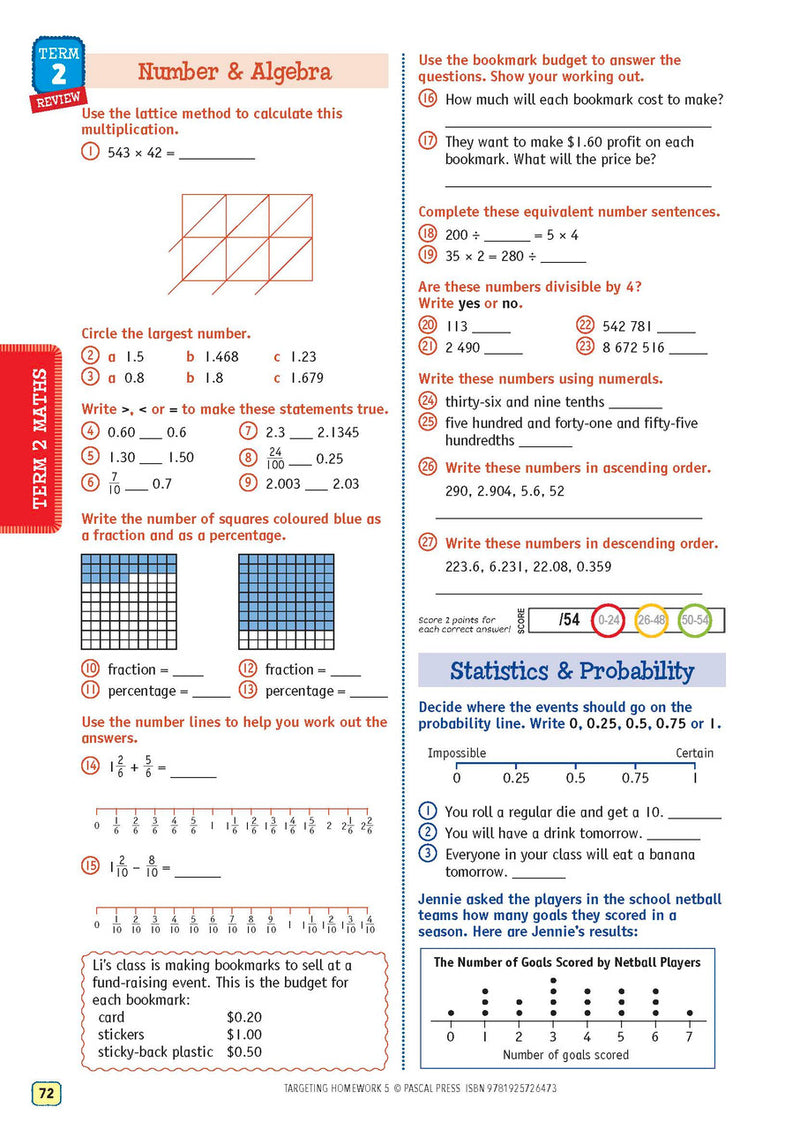 Sample page from Targeting Homework Activity Book Year 5 New Edition, shown in the publisher's preview gallery of English and maths homework units