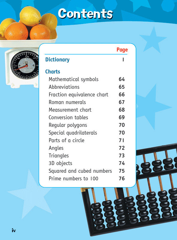 Sample inside page from the Targeting Maths Dictionary, taken from the publisher product gallery