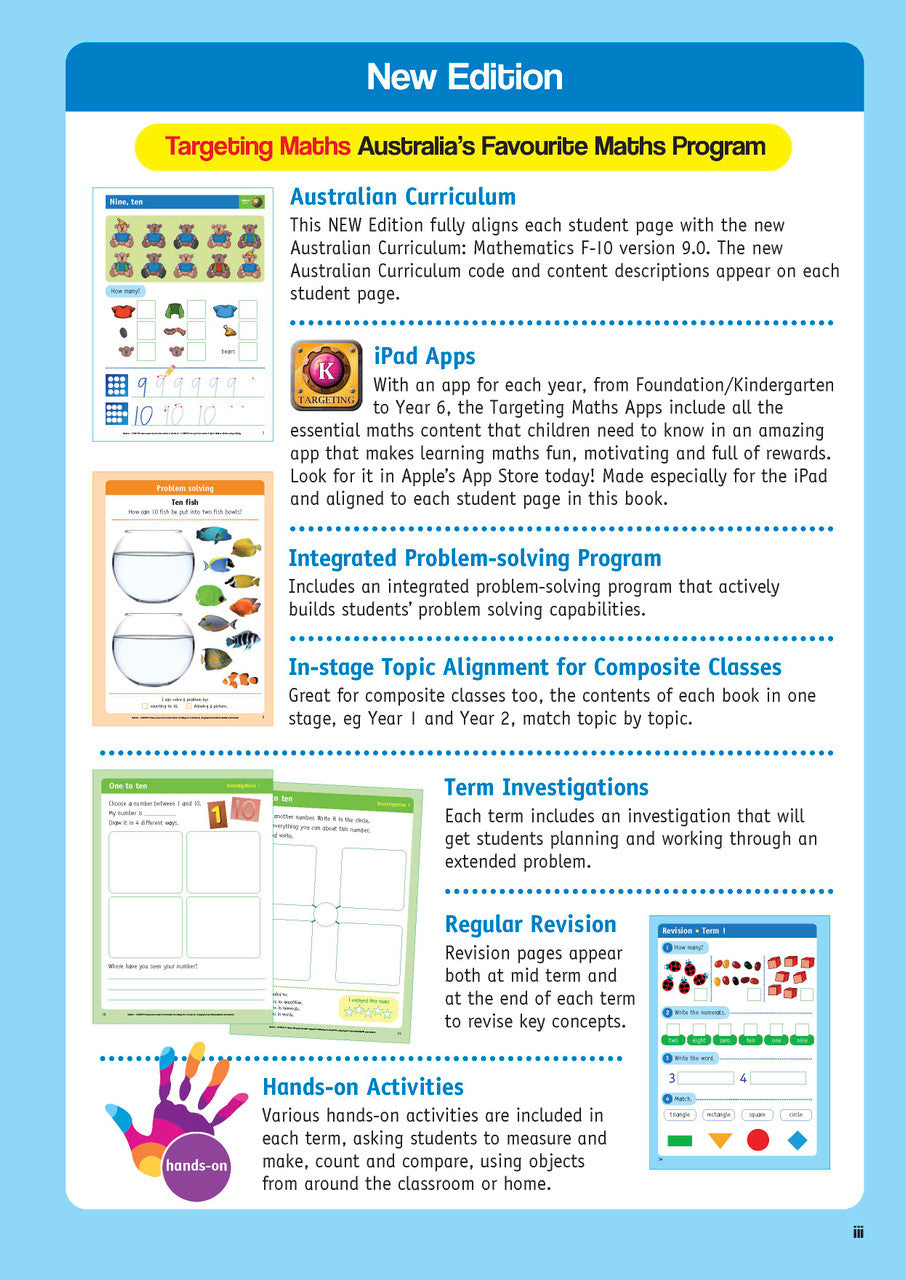 Sample inside page from the Targeting Maths Foundation Student Book, taken from the publisher product gallery