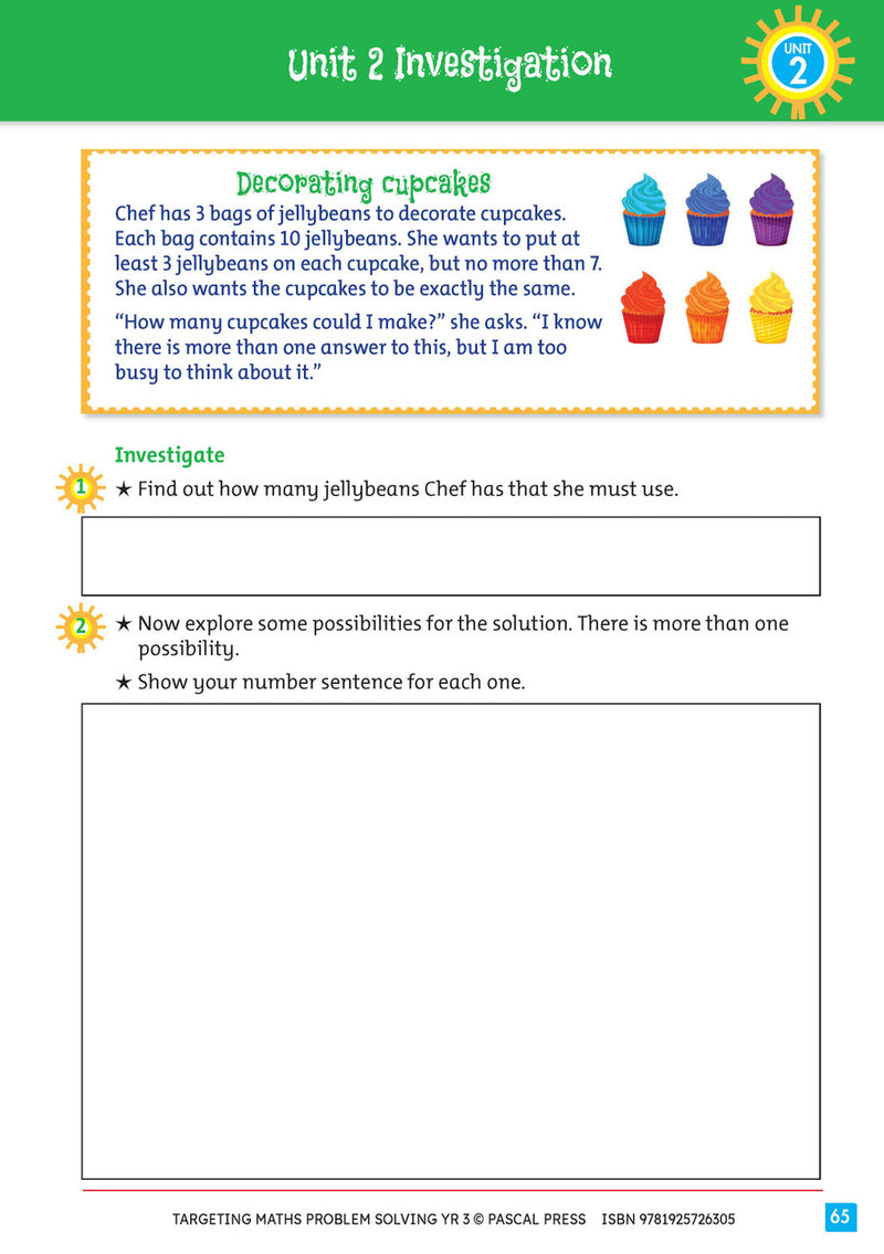 Sample interior activity page from Targeting Maths Problem Solving Year 3, as shown in the publisher gallery