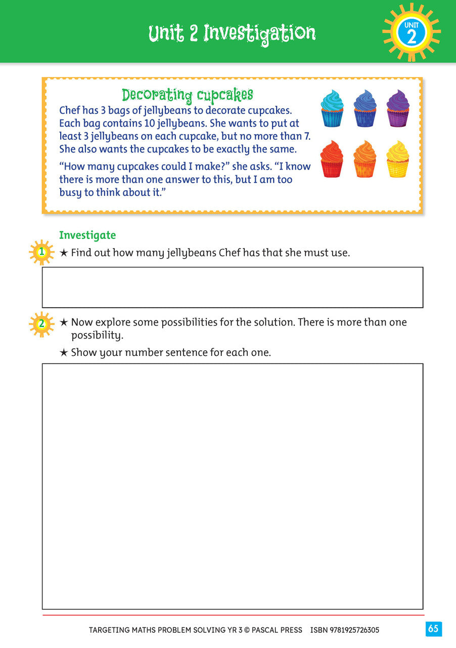 Sample interior activity page from Targeting Maths Problem Solving Year 3, as shown in the publisher gallery