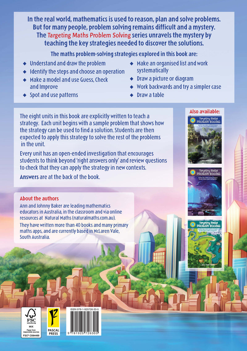Back cover of Targeting Maths Problem Solving Year 3 from the Pascal Press Targeting series