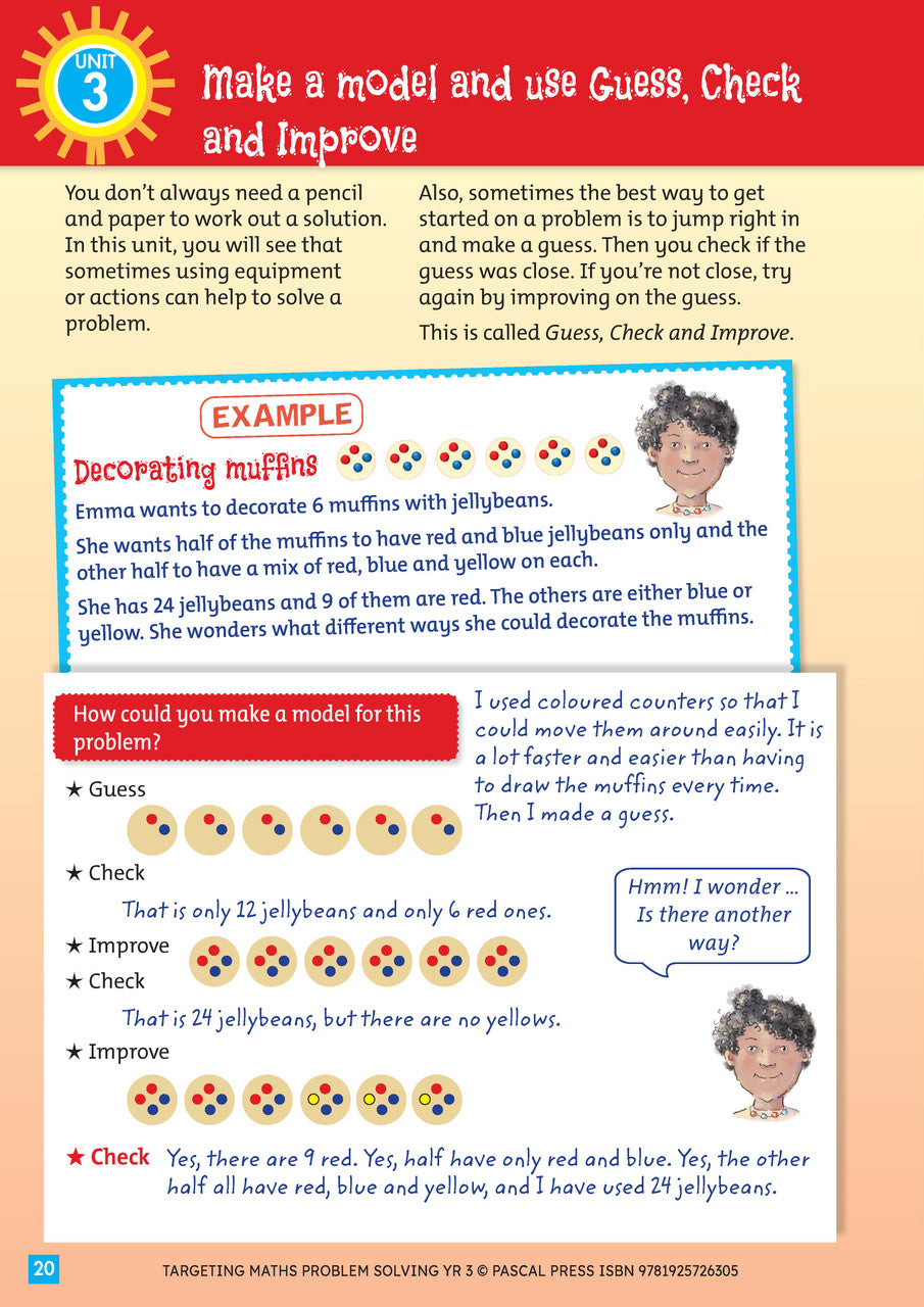 Sample interior activity page from Targeting Maths Problem Solving Year 3, as shown in the publisher gallery