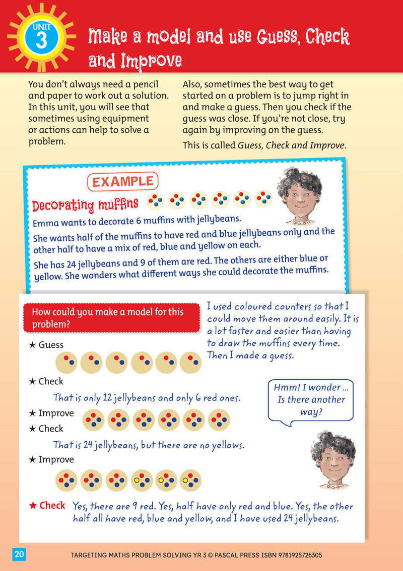 Sample interior activity page from Targeting Maths Problem Solving Year 3, as shown in the publisher gallery