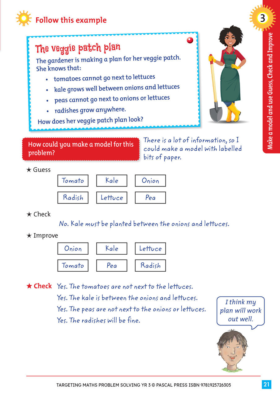 Sample interior activity page from Targeting Maths Problem Solving Year 3, as shown in the publisher gallery