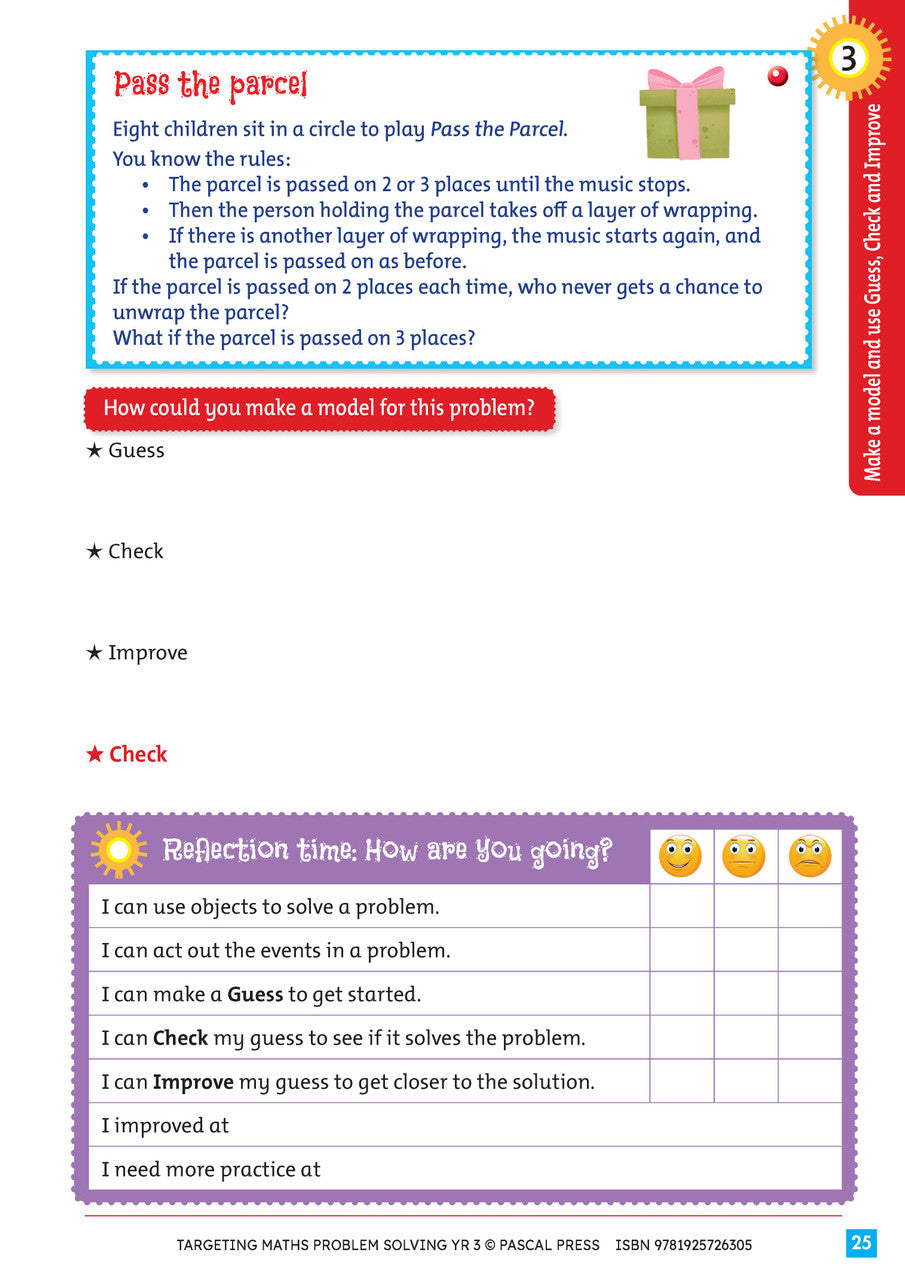 Sample interior activity page from Targeting Maths Problem Solving Year 3, as shown in the publisher gallery