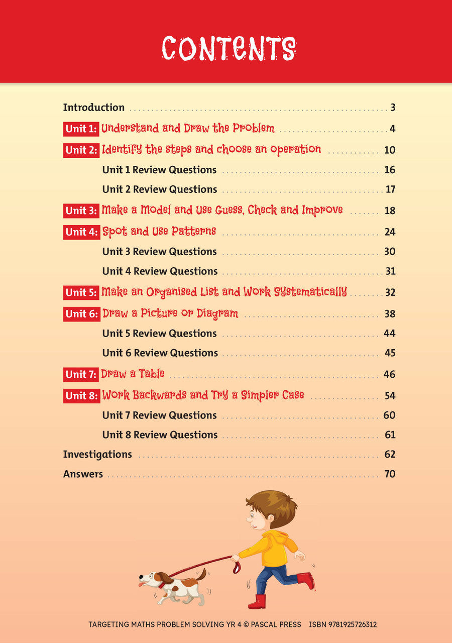 Sample interior activity page from Targeting Maths Problem Solving Year 4, as shown in the publisher gallery
