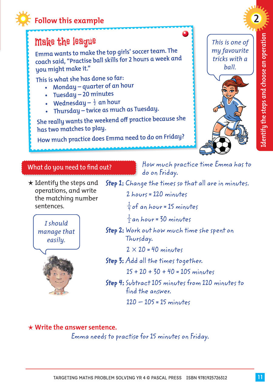 Sample interior activity page from Targeting Maths Problem Solving Year 4, as shown in the publisher gallery