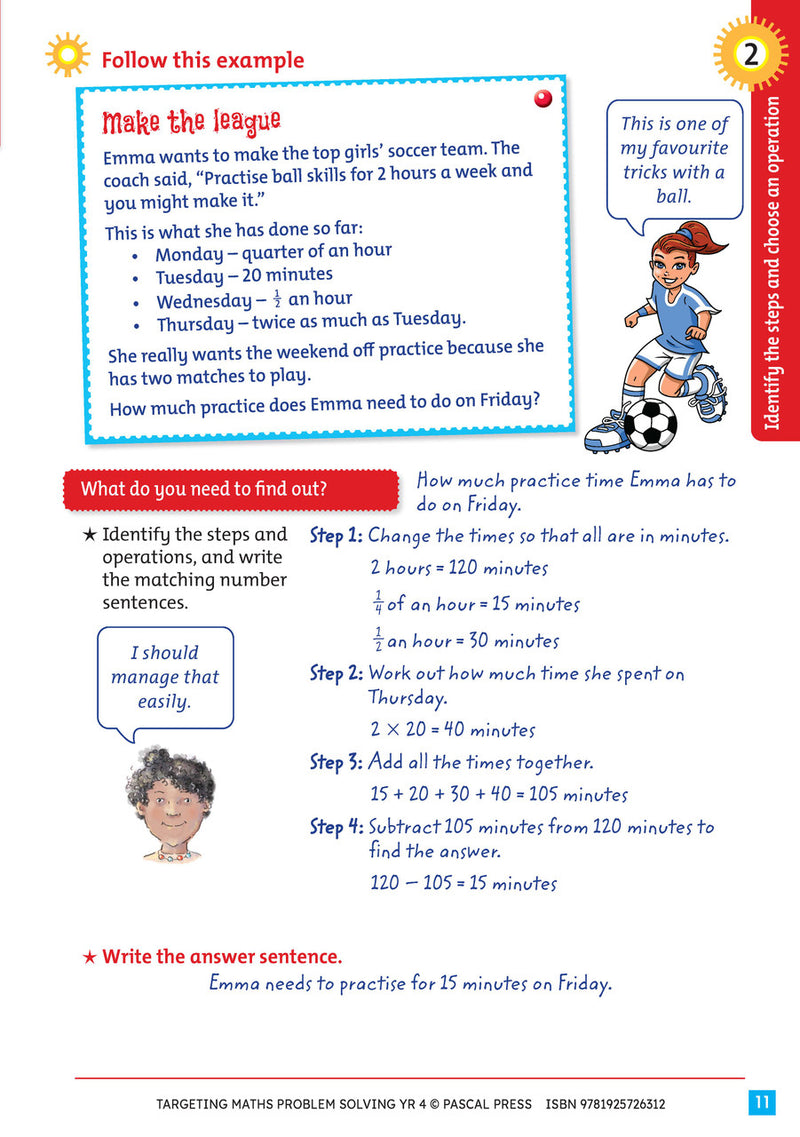 Sample interior activity page from Targeting Maths Problem Solving Year 4, as shown in the publisher gallery