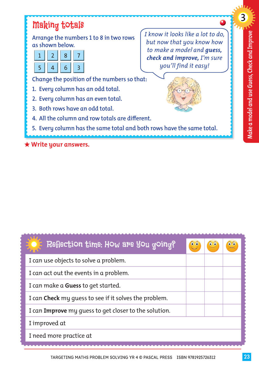 Sample interior activity page from Targeting Maths Problem Solving Year 4, as shown in the publisher gallery