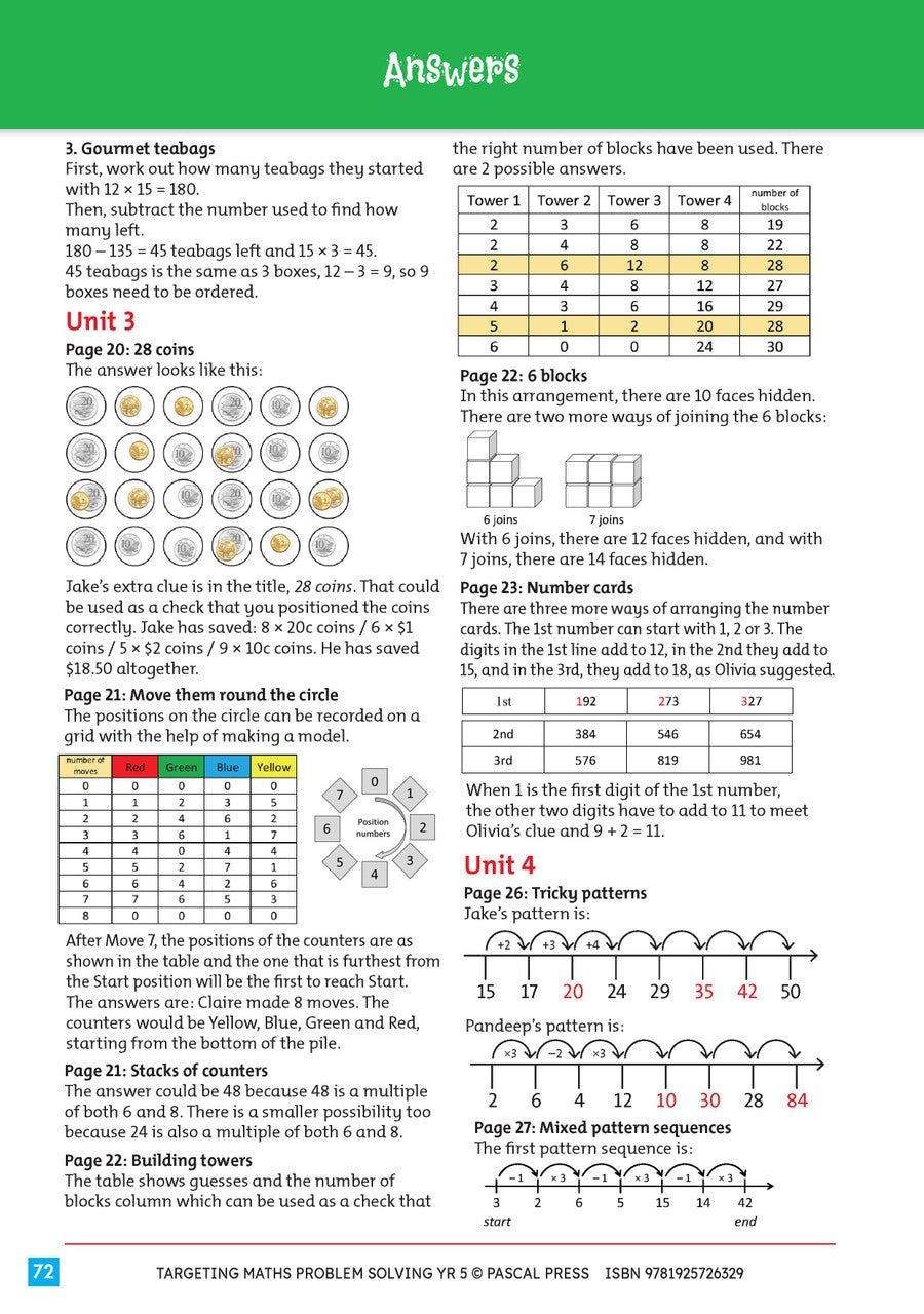 Sample interior activity page from Targeting Maths Problem Solving Year 5, as shown in the publisher gallery