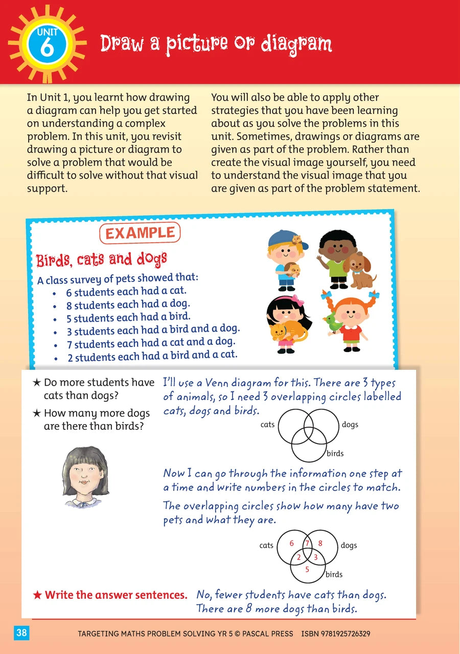 Sample interior activity page from Targeting Maths Problem Solving Year 5, as shown in the publisher gallery