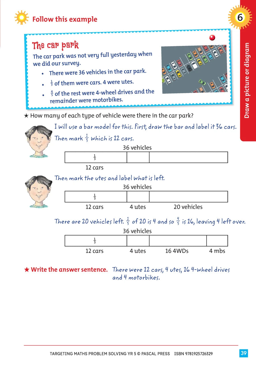 Sample interior activity page from Targeting Maths Problem Solving Year 5, as shown in the publisher gallery