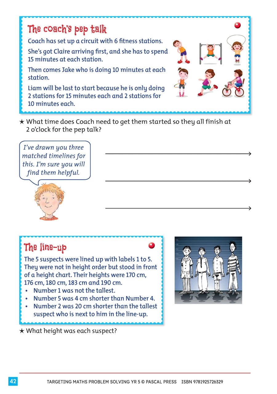 Sample interior activity page from Targeting Maths Problem Solving Year 5, as shown in the publisher gallery