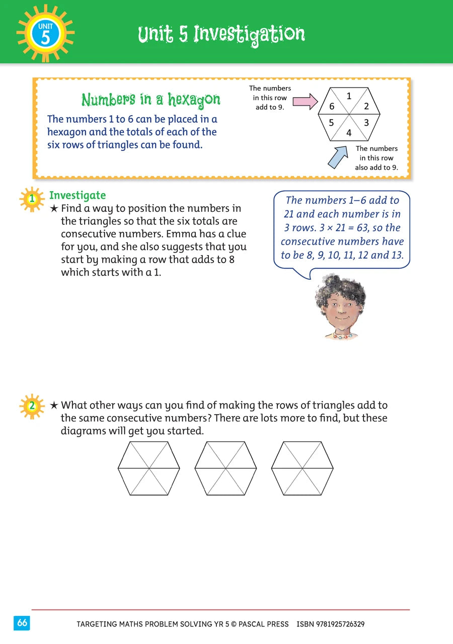Sample interior activity page from Targeting Maths Problem Solving Year 5, as shown in the publisher gallery