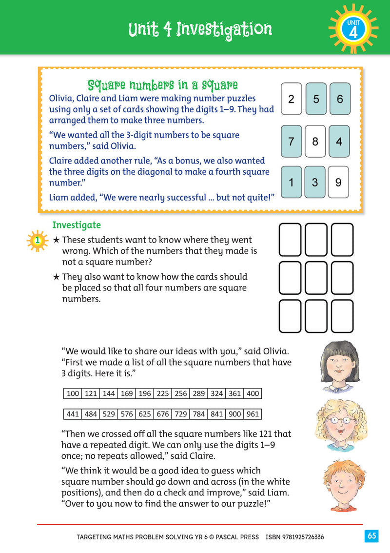 Sample interior activity page from Targeting Maths Problem Solving Year 6, as shown in the publisher gallery