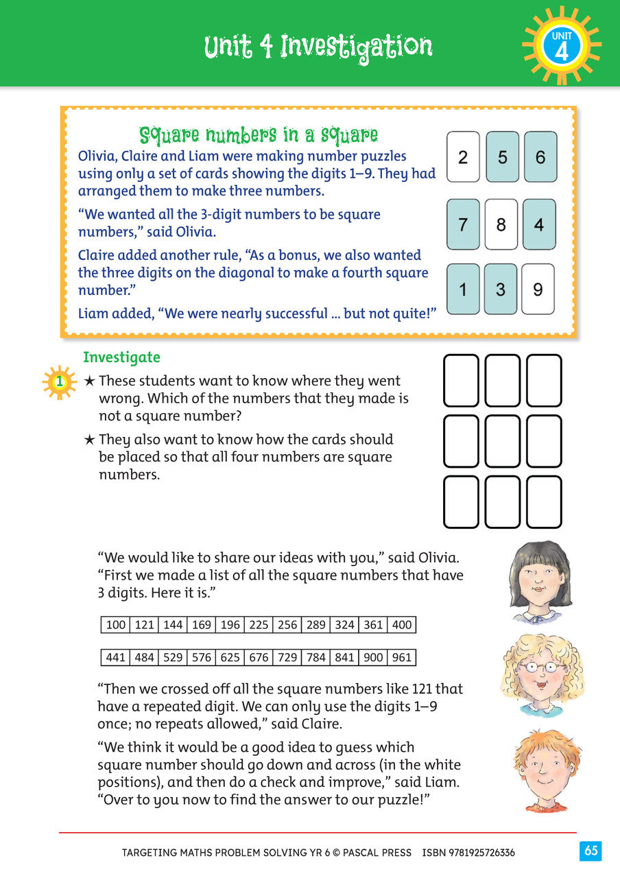 Sample interior activity page from Targeting Maths Problem Solving Year 6, as shown in the publisher gallery