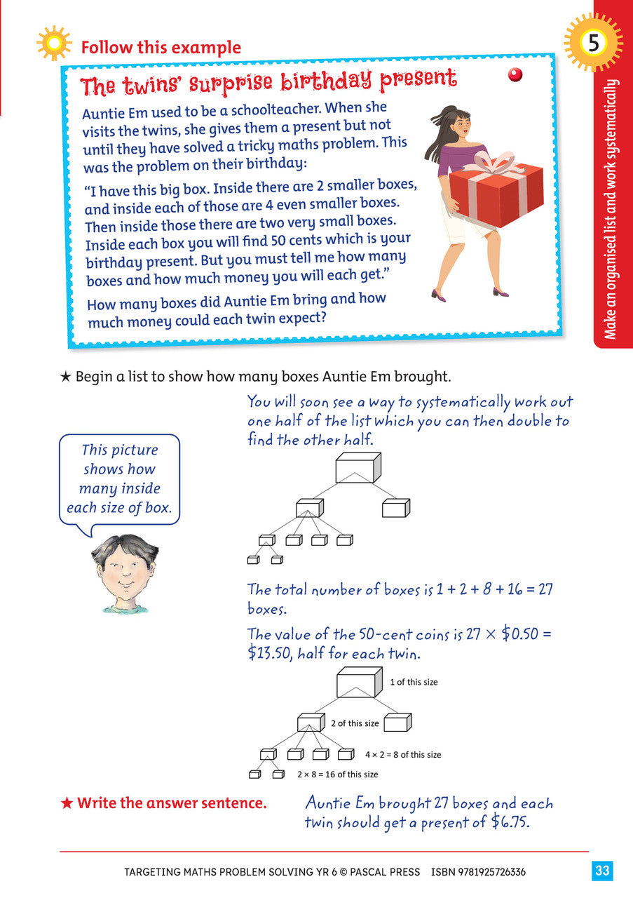 Sample interior activity page from Targeting Maths Problem Solving Year 6, as shown in the publisher gallery