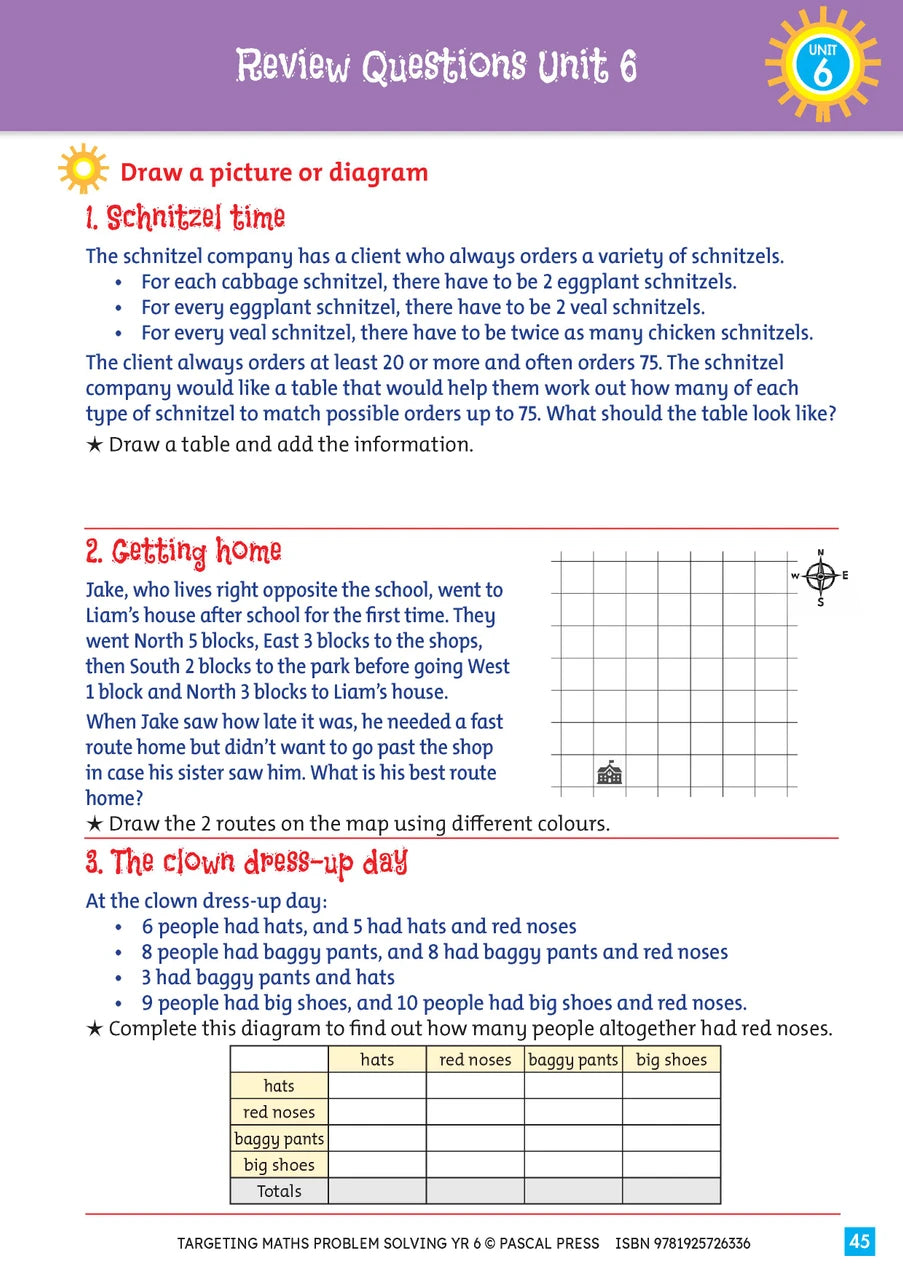 Sample interior activity page from Targeting Maths Problem Solving Year 6, as shown in the publisher gallery