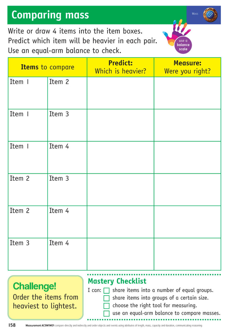 Sample inside page from the Targeting Maths Year 1 Student Book, taken from the publisher product gallery