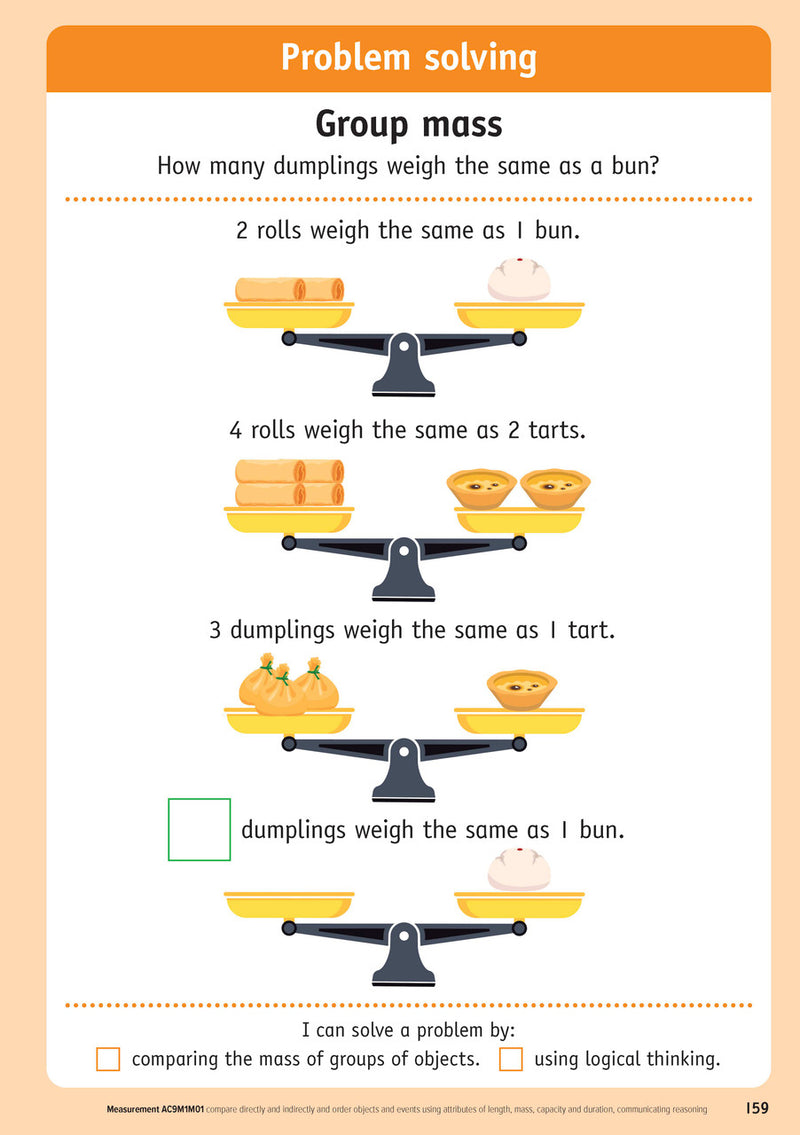 Sample inside page from the Targeting Maths Year 1 Student Book, taken from the publisher product gallery