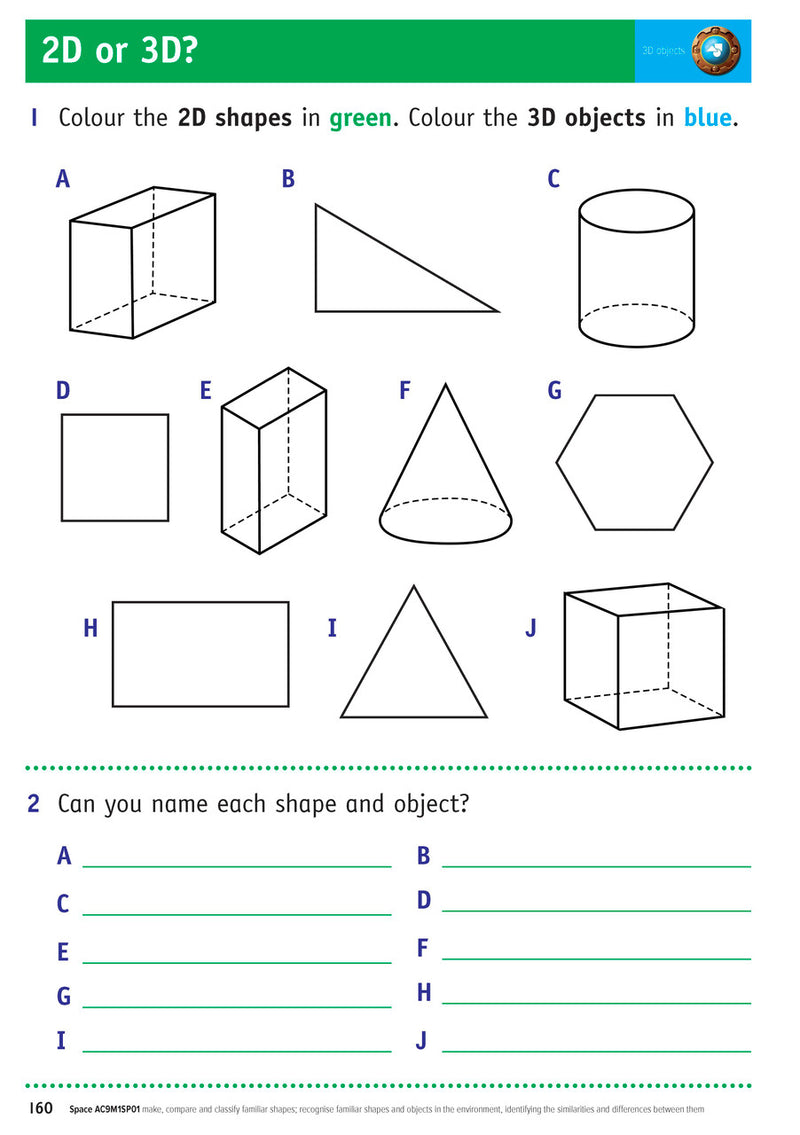 Sample inside page from the Targeting Maths Year 1 Student Book, taken from the publisher product gallery