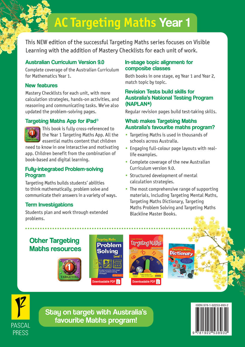 Sample inside page from the Targeting Maths Year 1 Student Book, taken from the publisher product gallery