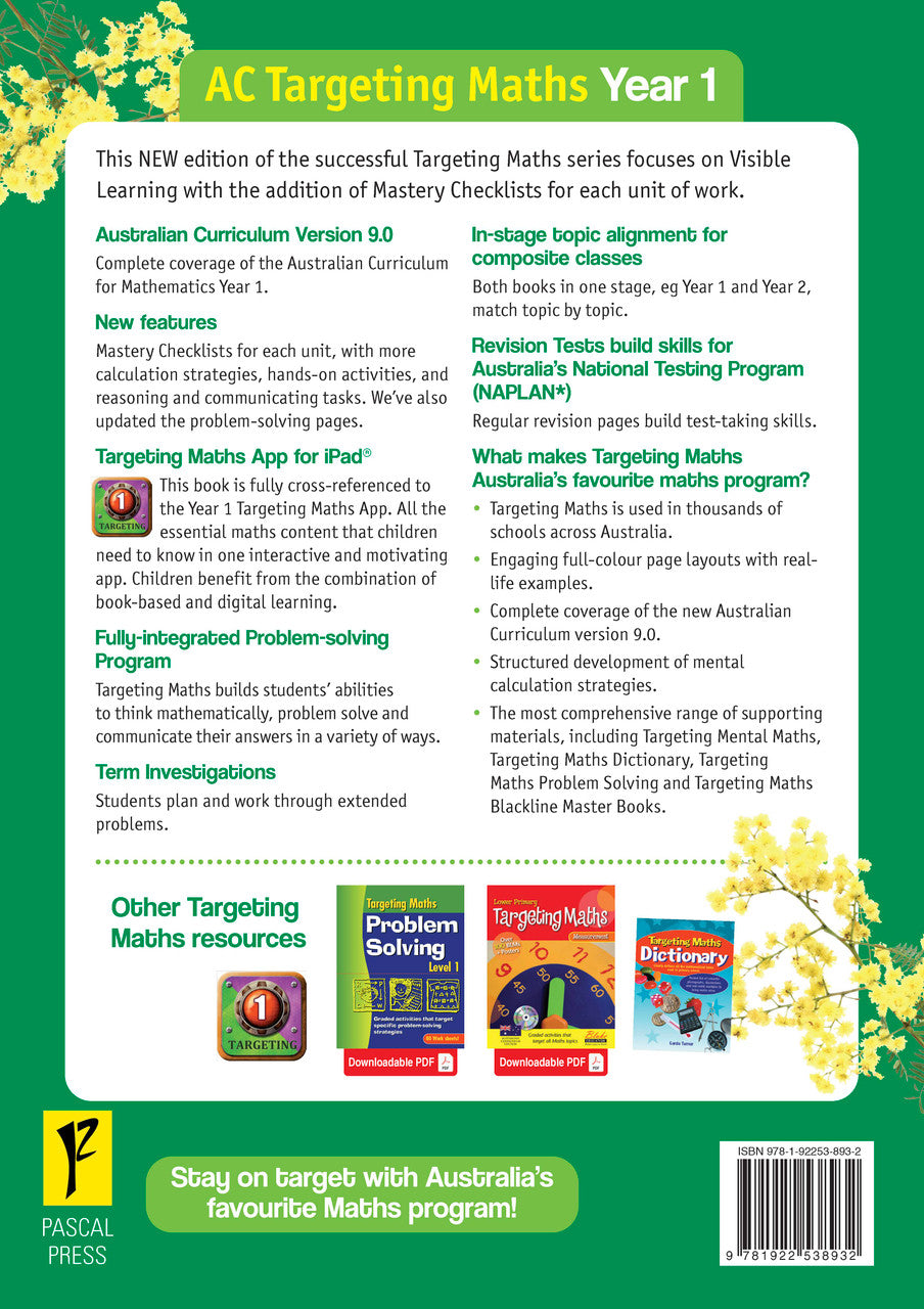 Sample inside page from the Targeting Maths Year 1 Student Book, taken from the publisher product gallery