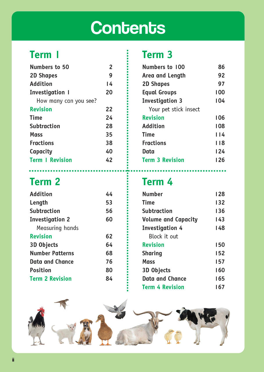 Sample inside page from the Targeting Maths Year 1 Student Book, taken from the publisher product gallery
