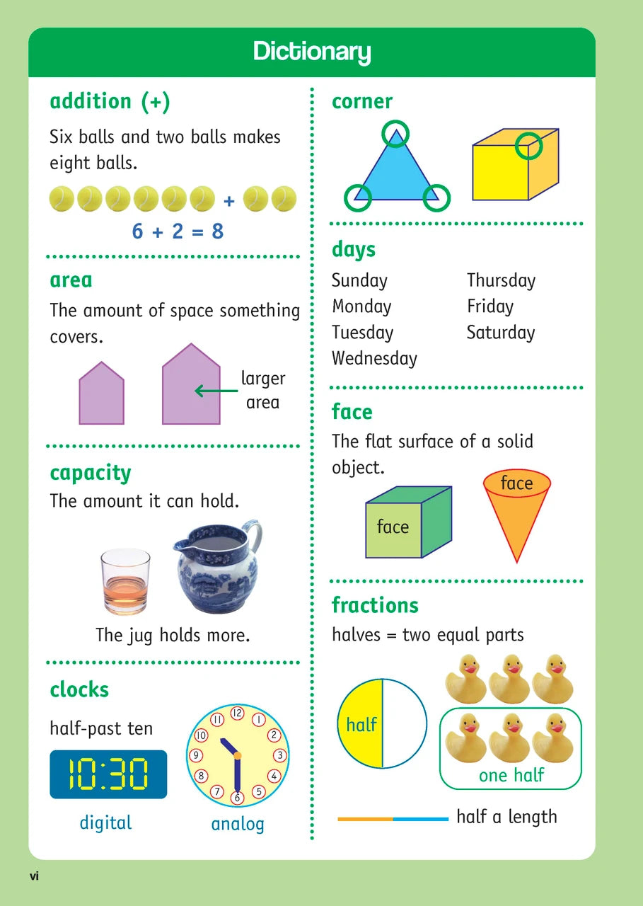 Sample inside page from the Targeting Maths Year 1 Student Book, taken from the publisher product gallery