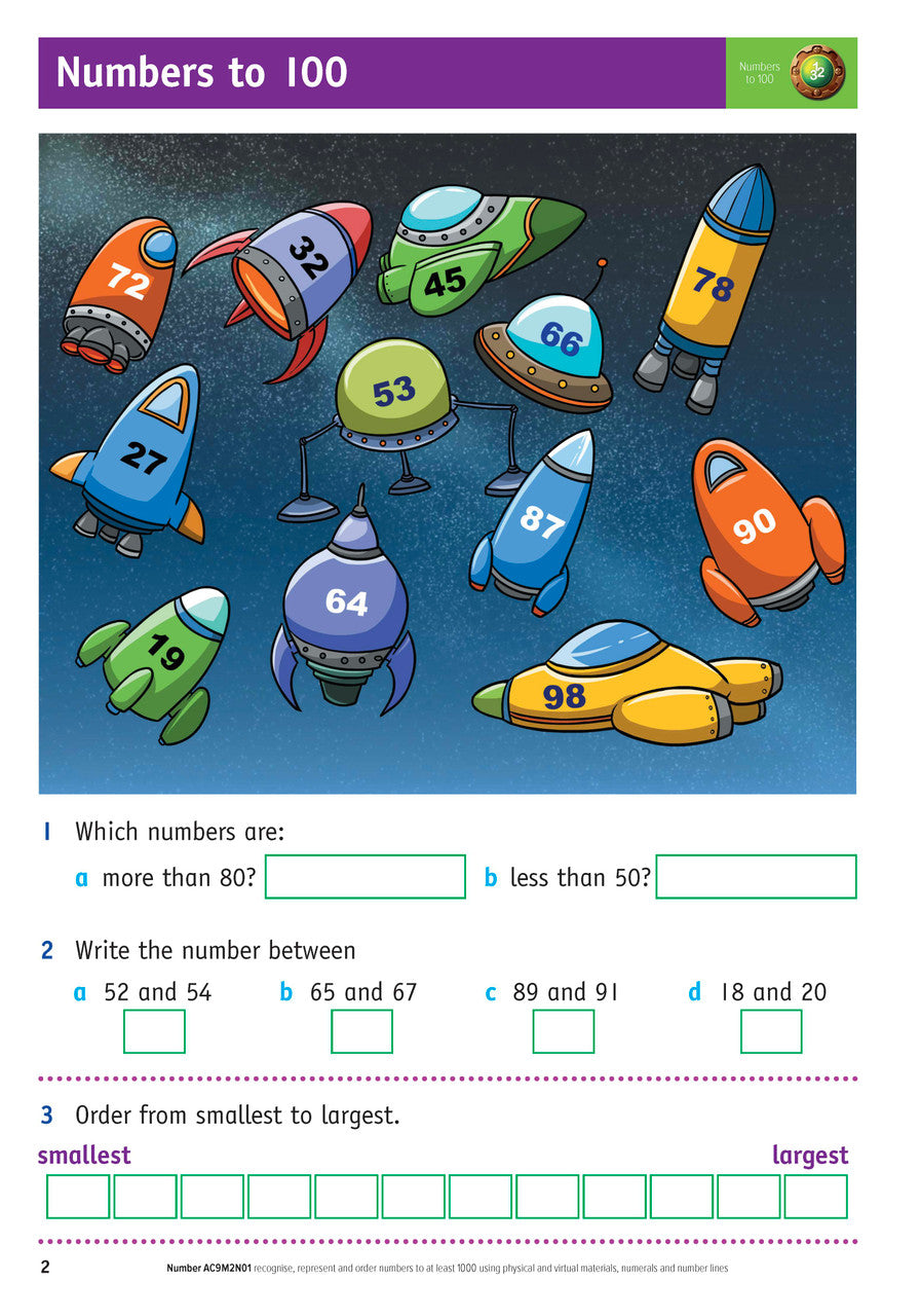 Sample inside page from the Targeting Maths Year 2 Student Book, taken from the publisher product gallery