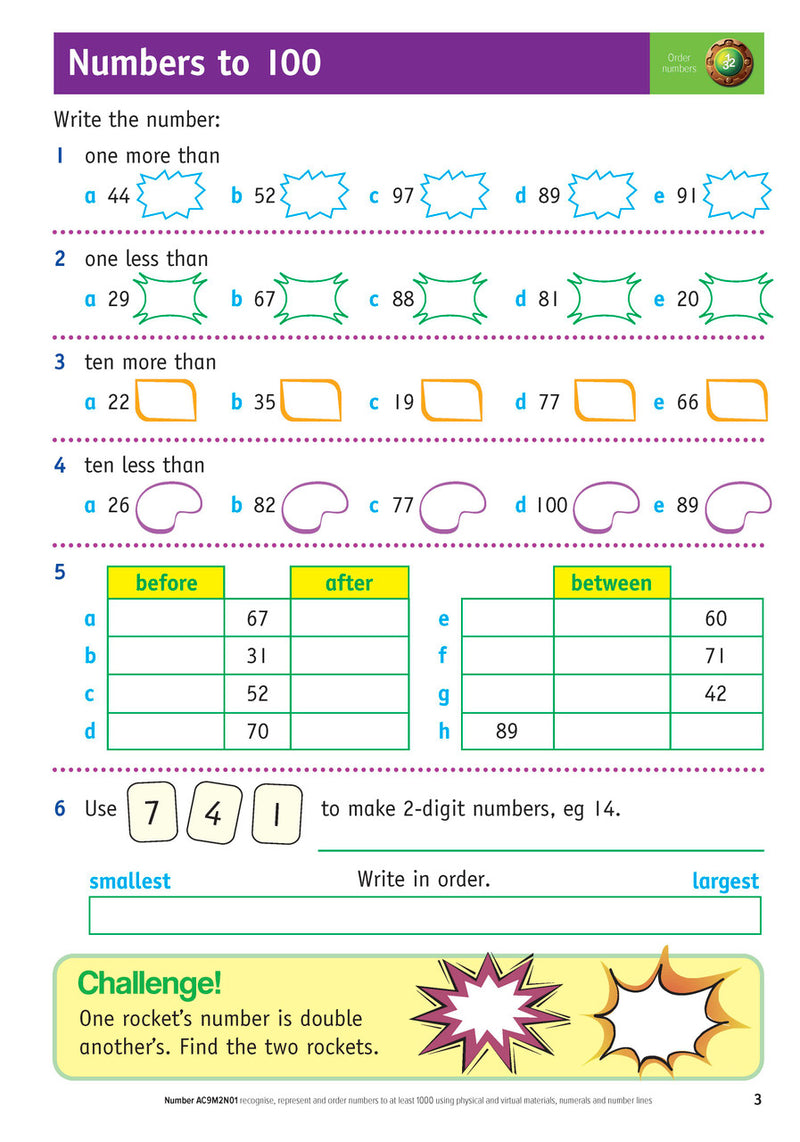 Sample inside page from the Targeting Maths Year 2 Student Book, taken from the publisher product gallery
