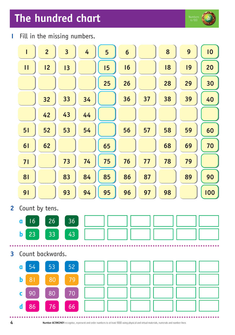 Sample inside page from the Targeting Maths Year 2 Student Book, taken from the publisher product gallery