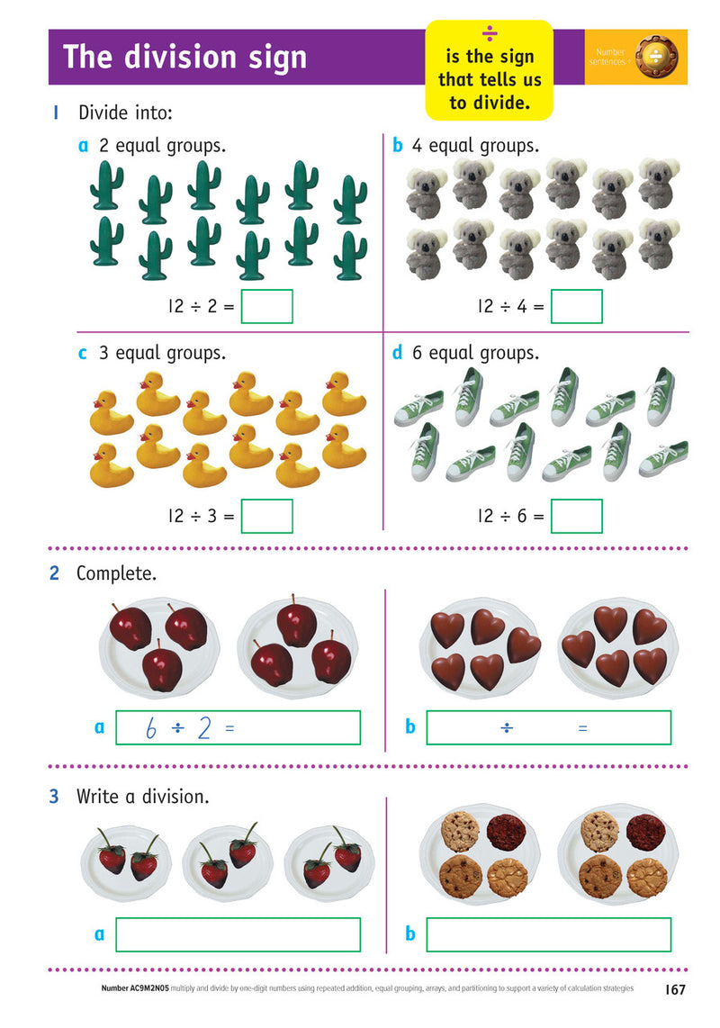 Sample inside page from the Targeting Maths Year 2 Student Book, taken from the publisher product gallery
