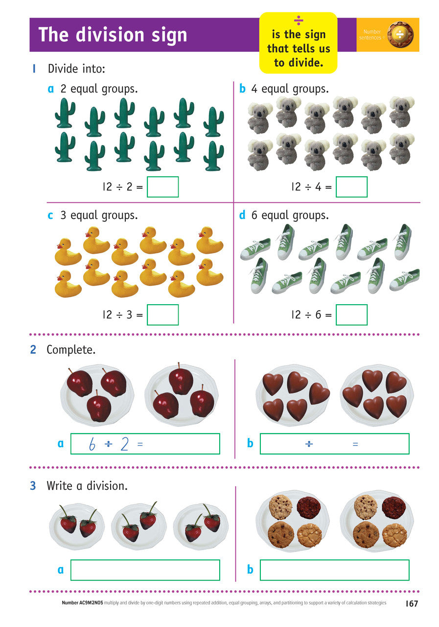 Sample inside page from the Targeting Maths Year 2 Student Book, taken from the publisher product gallery