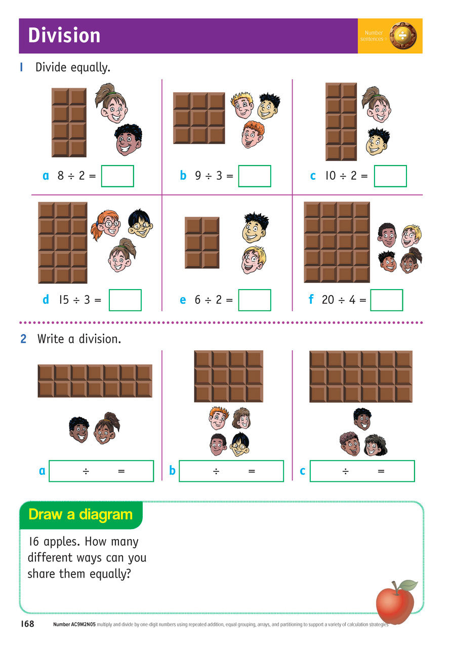 Sample inside page from the Targeting Maths Year 2 Student Book, taken from the publisher product gallery