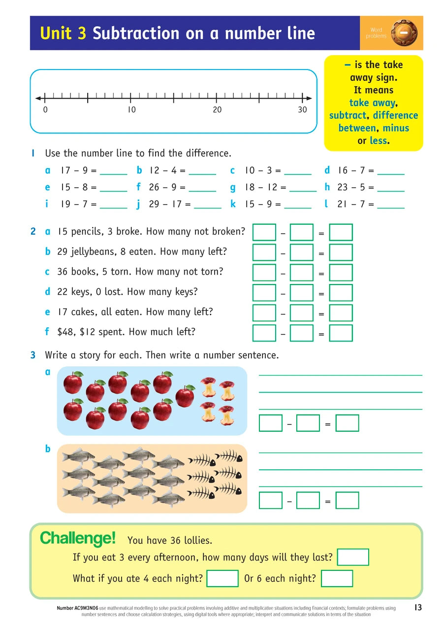 Sample inside page from the Targeting Maths Year 3 Student Book, taken from the publisher product gallery