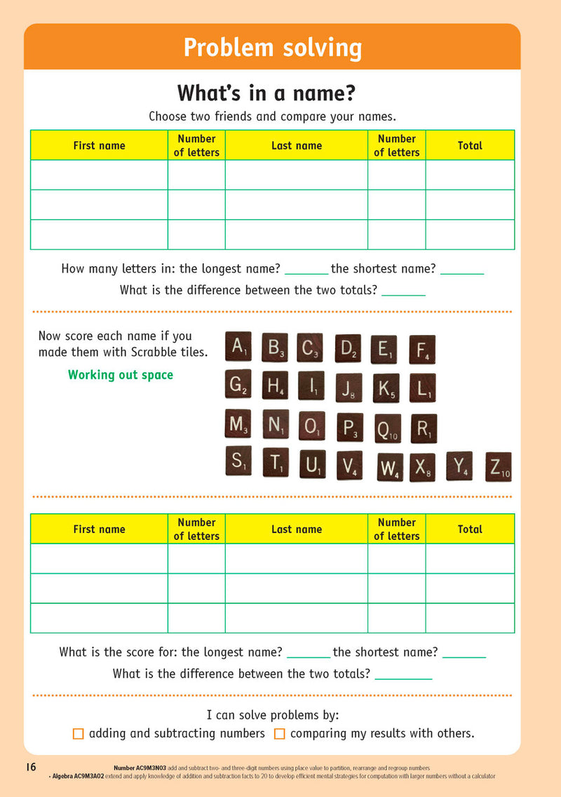 Sample inside page from the Targeting Maths Year 3 Student Book, taken from the publisher product gallery