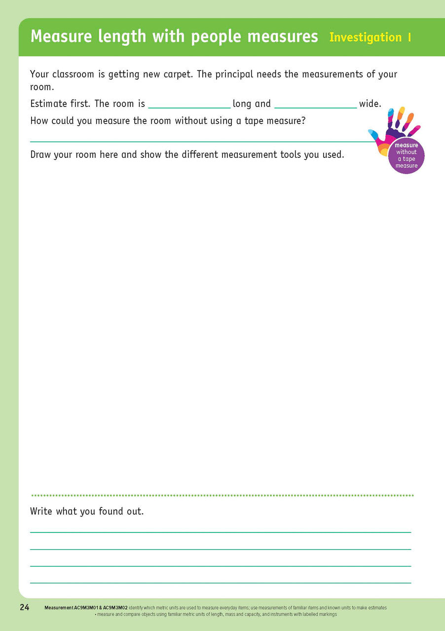 Sample inside page from the Targeting Maths Year 3 Student Book, taken from the publisher product gallery