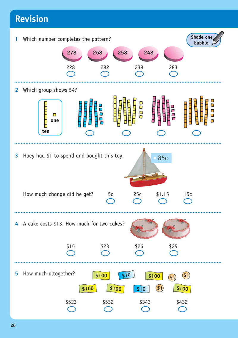 Sample inside page from the Targeting Maths Year 3 Student Book, taken from the publisher product gallery