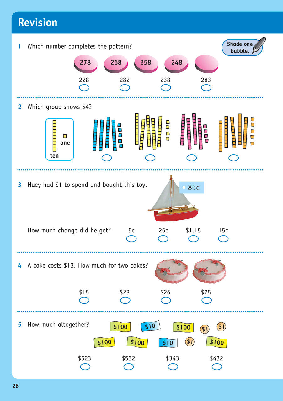 Sample inside page from the Targeting Maths Year 3 Student Book, taken from the publisher product gallery
